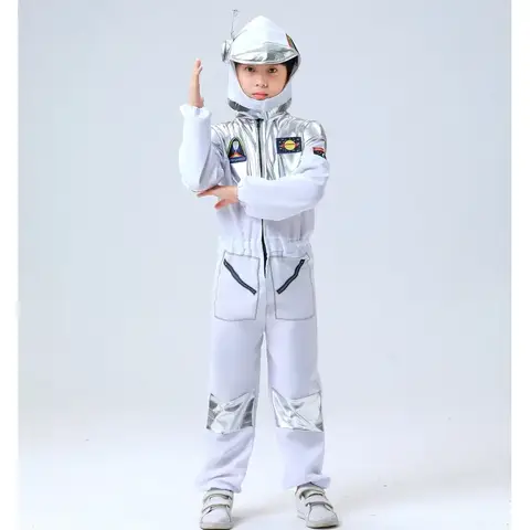 Deluxe Boys Girls White Space Astronaut Costume Suitable For Book Week Halloween Carnival Out Space Themed Party Kids Costumes