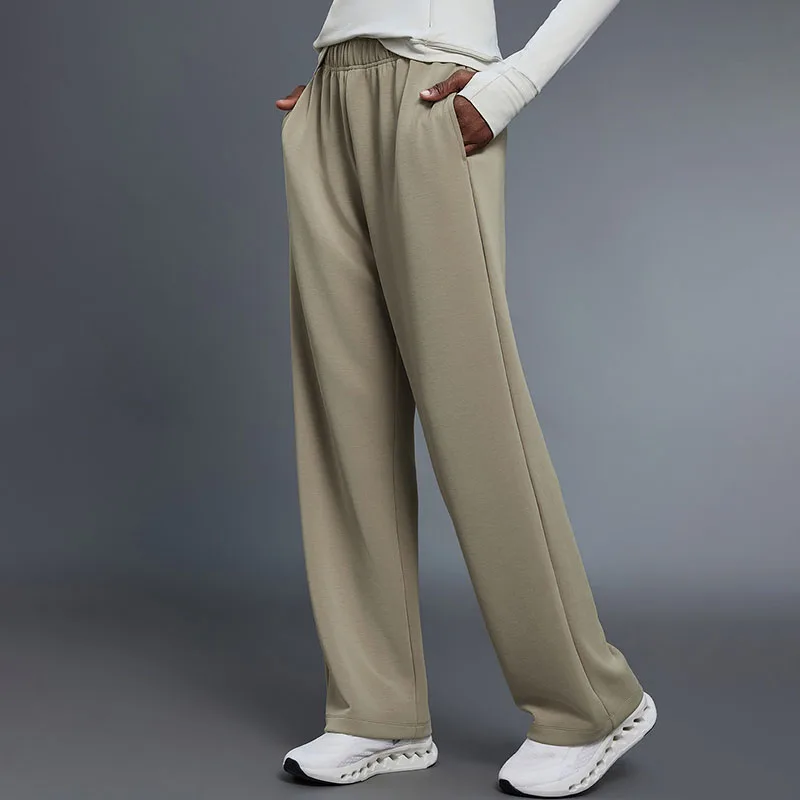 

Женские спортивные штаны с высокой талией, эластичные прямые брюки для бега, йоги, фитнеса, повседневные брюки для отдыха, уличная одежда, спортивные штаны