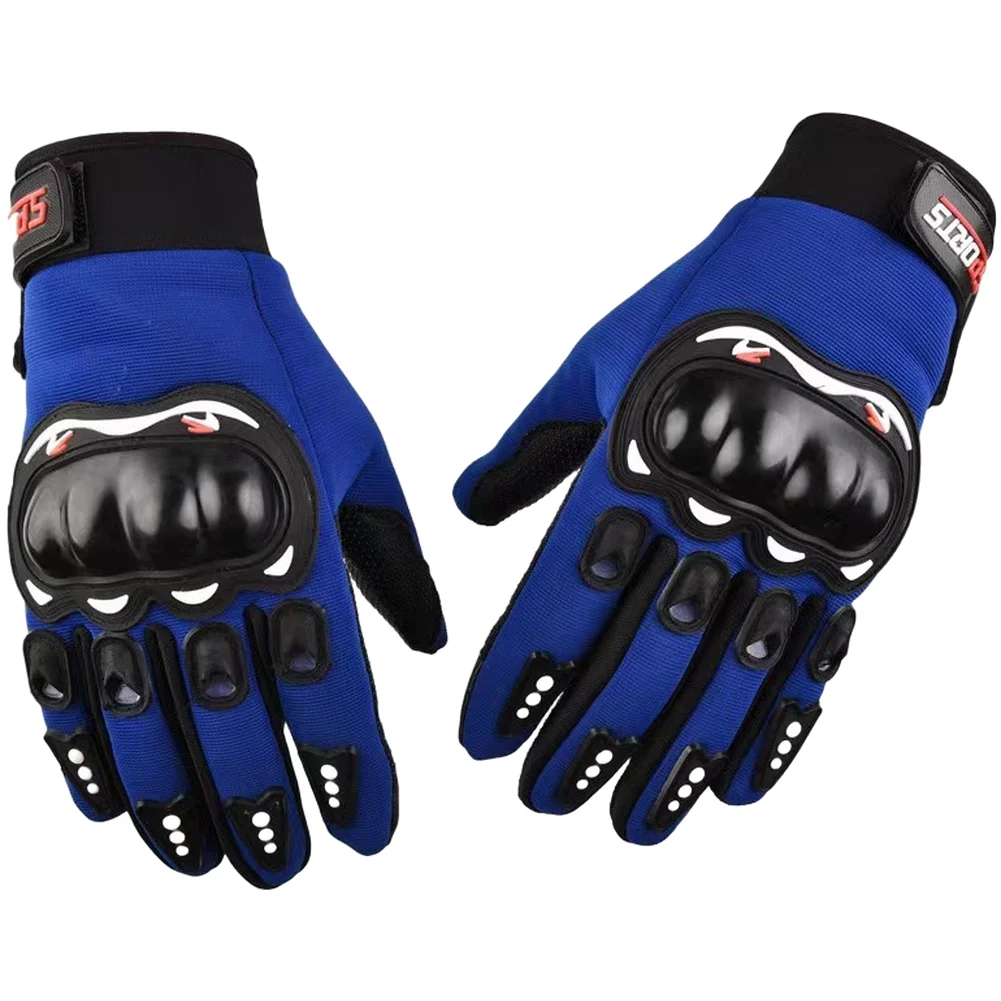 Riding Gloves for Motorcycles with Reinforced Back Panel Anti-Slip Palm Design and Ergonomic Nylon Construction