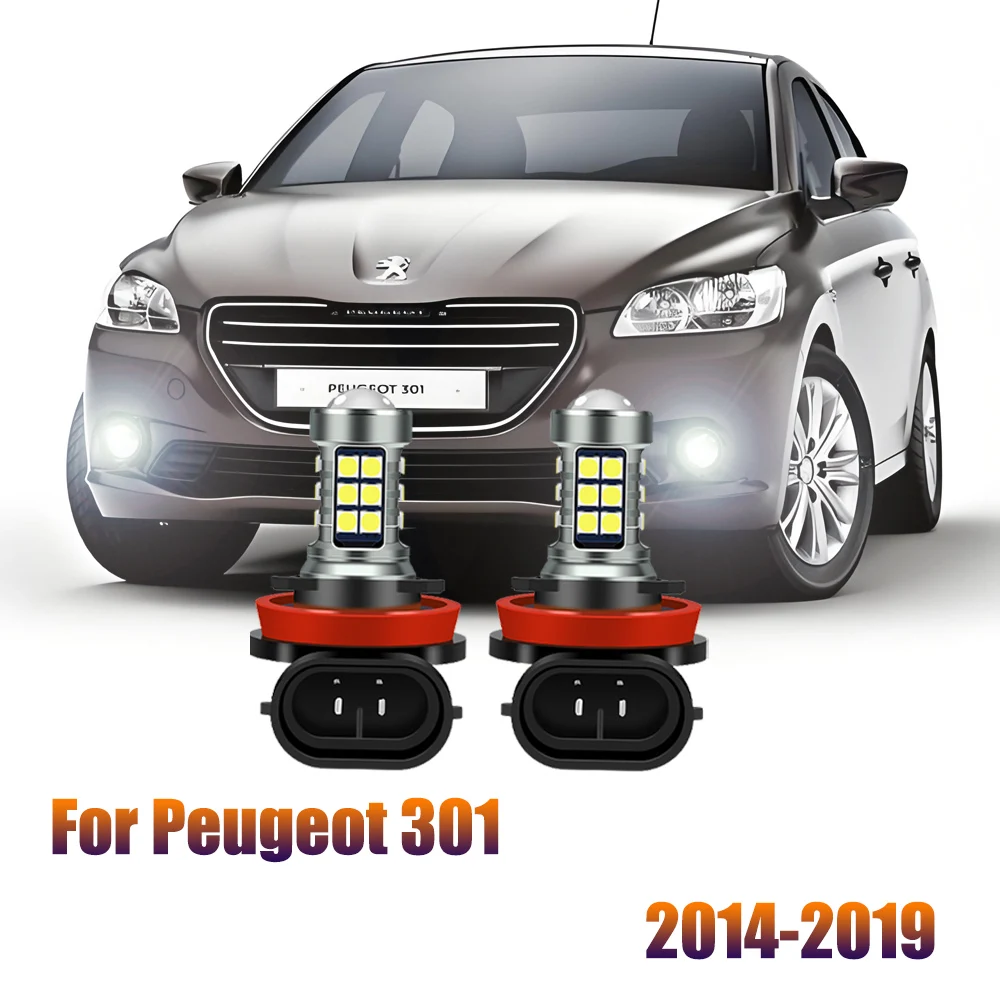 

2pcs LED car Front Fog Light bulb For PEUGEOT 301 2014 2015 2016 2017 2018 2019 auto Lamp Accessories