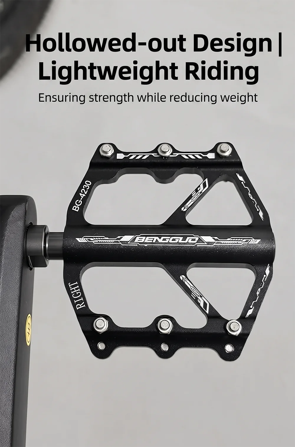 3-Lager-Pedal aus Aluminiumlegierung für Mountainbike und Rennrad, Chrom-Molybdän-Stahlachse, rutschfeste, verbreiterte Pedalbasis – Detail 6