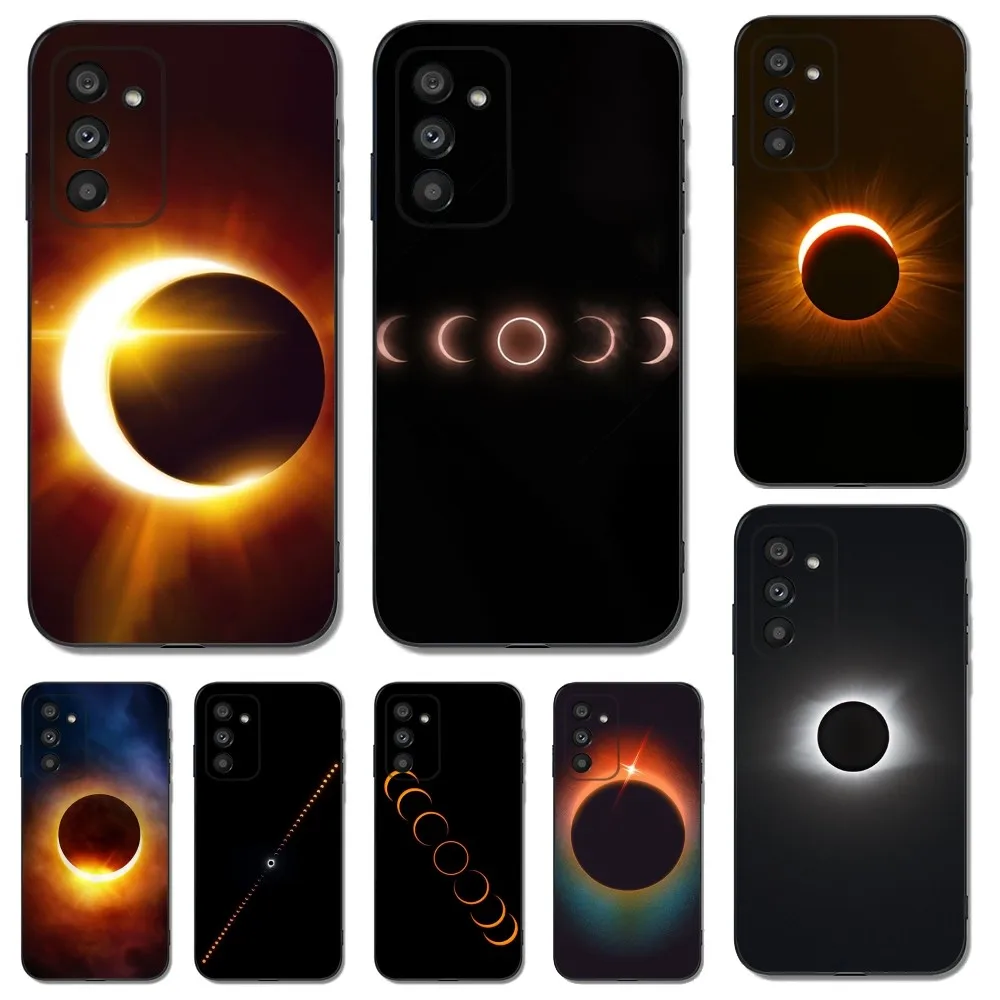 Natural Phenomenon Total Solar Eclipse Phone Case for SamsungS24,S23,S22,S21,S20 Ultra Pro S10,S30Plus,20 Ultra Black Cover