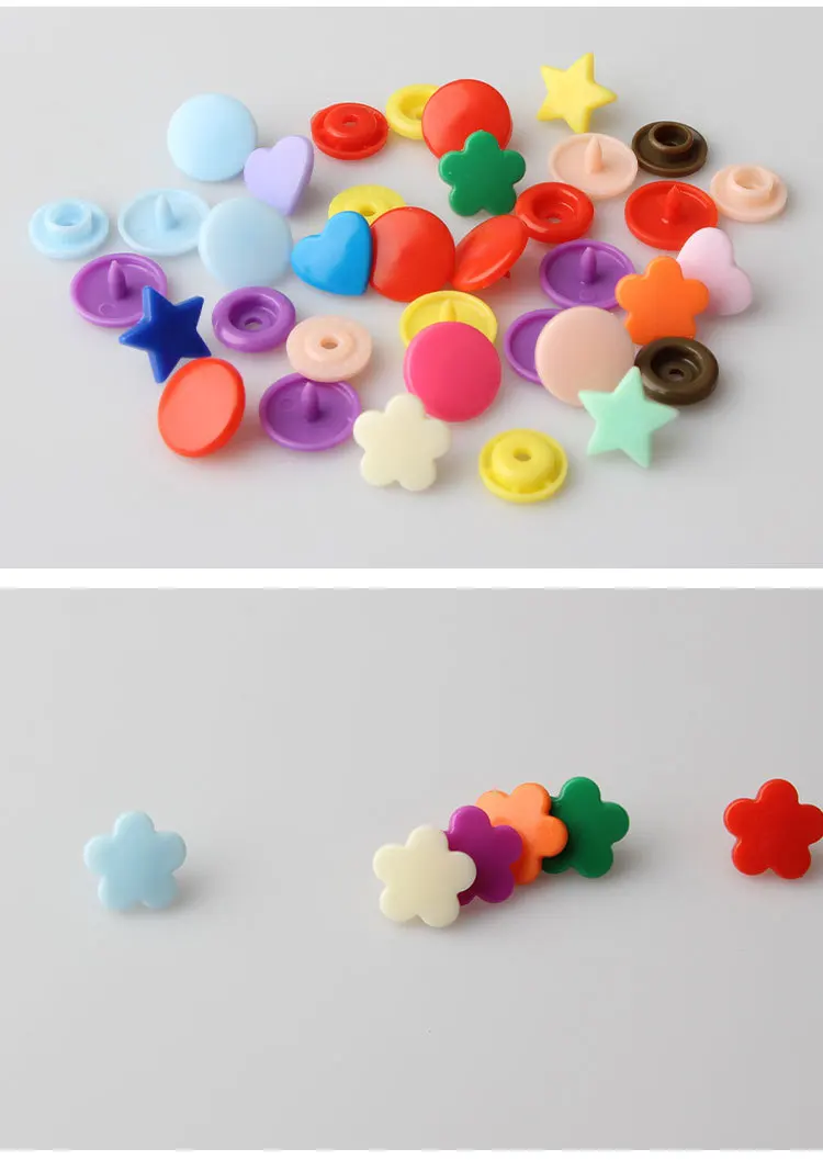 Colorful Plastic Resin T5 Snap Buttons Set Fastener Snap Plier for DIY Handmade Baby Clothes Bibs Press Stud Machine Sewing Tool