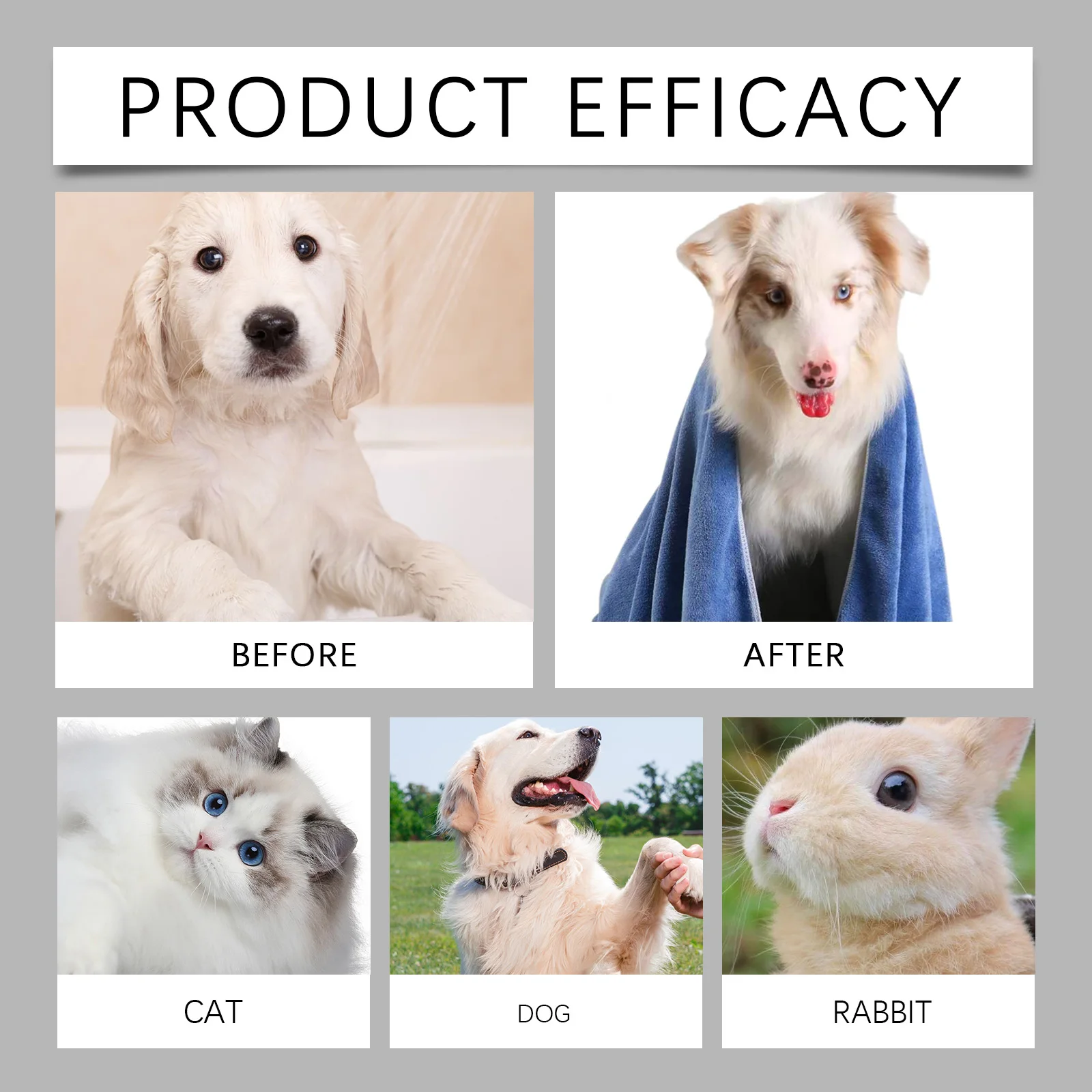 Pet Grooming Towel, Accelerate the Evaporation and Drying of Surface, Moisture Quickly Absorb Moisture from Pet Hair