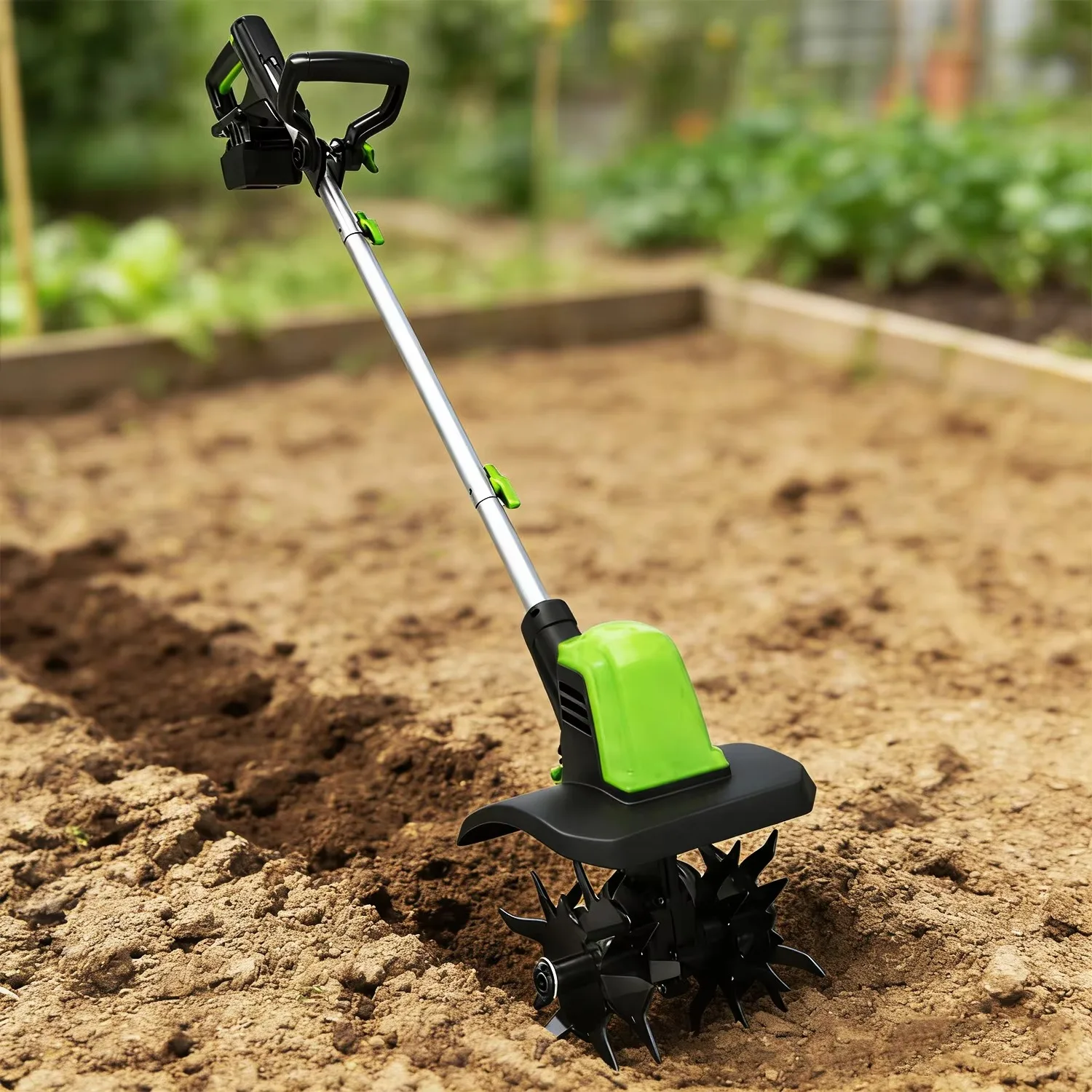 

20V Cordless Micro Tiller Lightweight Portable Electric Cultivator for Garden Soil Loosening and Weeding