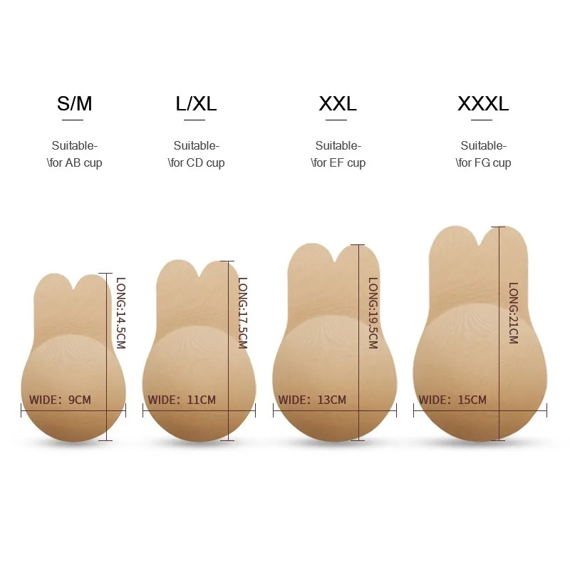 Reusable Lift Up Invisable Bra Tape  Silicone Stickers Breathable Invisib Stickers Breast Rabbit Ears Lift Breast Stickers