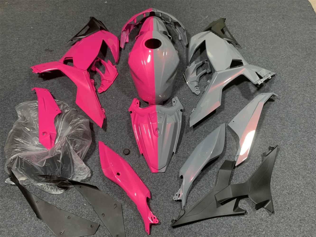 Motorcycle Fairing Kit fits Ninja 400 2018 2019 2020 2021 2022 2023 EX400 18 19 2021 22 23 Year fairing Pink gray motorcycle