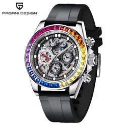 Pagani Designed 40mm Men's Automatic Mechanical Watch Luxury Rainbow Dial Stainless Steel Waterproof 10Bar Watch for Men Reloj H