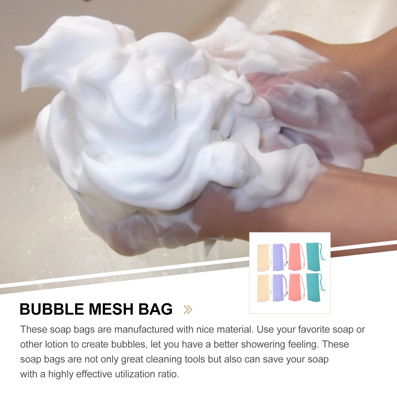 

8Pcs Mesh Soap Bags Foaming Pouches for Shower Bathing Portable Soap Save Bags for Travel and Daily Use Shampoo Bar Bag