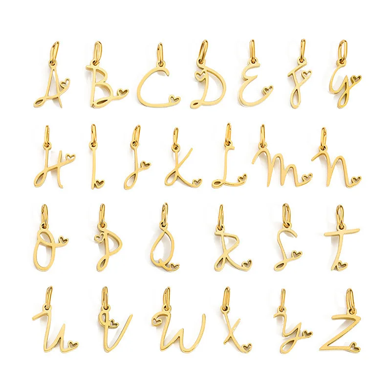 Fashion Stainless Steel A-Z Initial Letter Necklace For Women Elegant Gold Color 26 Alphabet Pendant Jewelry Girls Birthday Gift