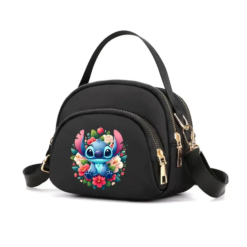 Stitch Disney Crossbody Bag Women Travel Outdoor Phone Card Storage Pack Lady Portable Lightweight Zipper Multilayer Bags Gifts