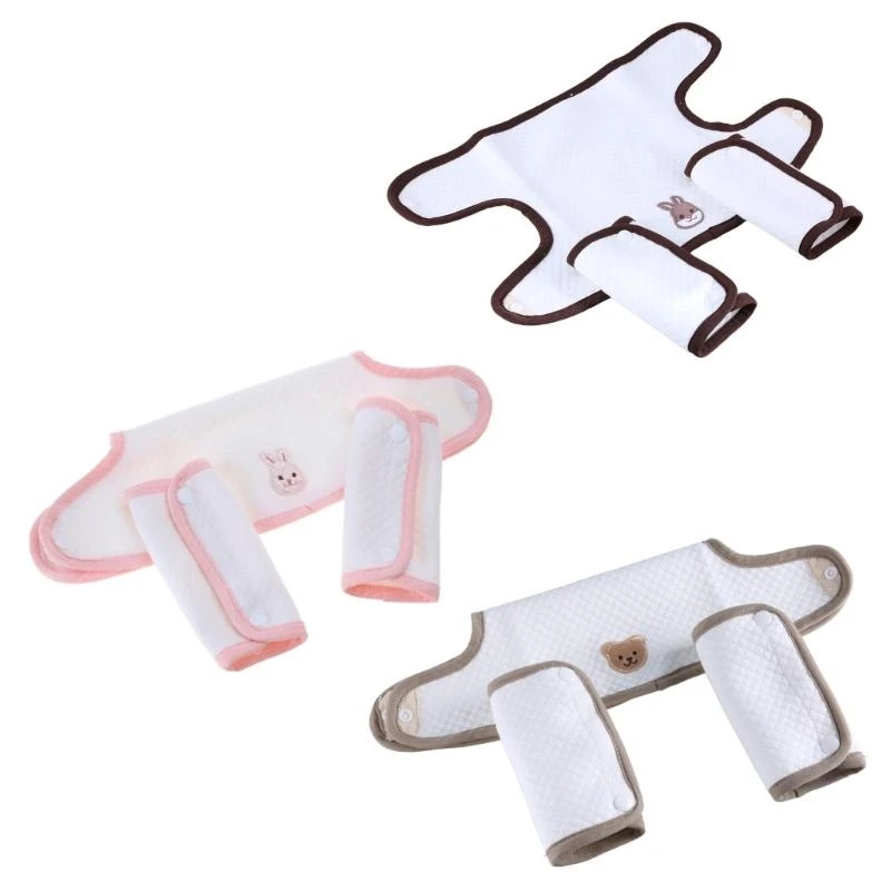 

J15U 3Pcs/Set Baby Bibs Waist Stool Protector Cover Pad for Toddler Cotton Feeding Cloth Newborn Cartoon Saliva Towel