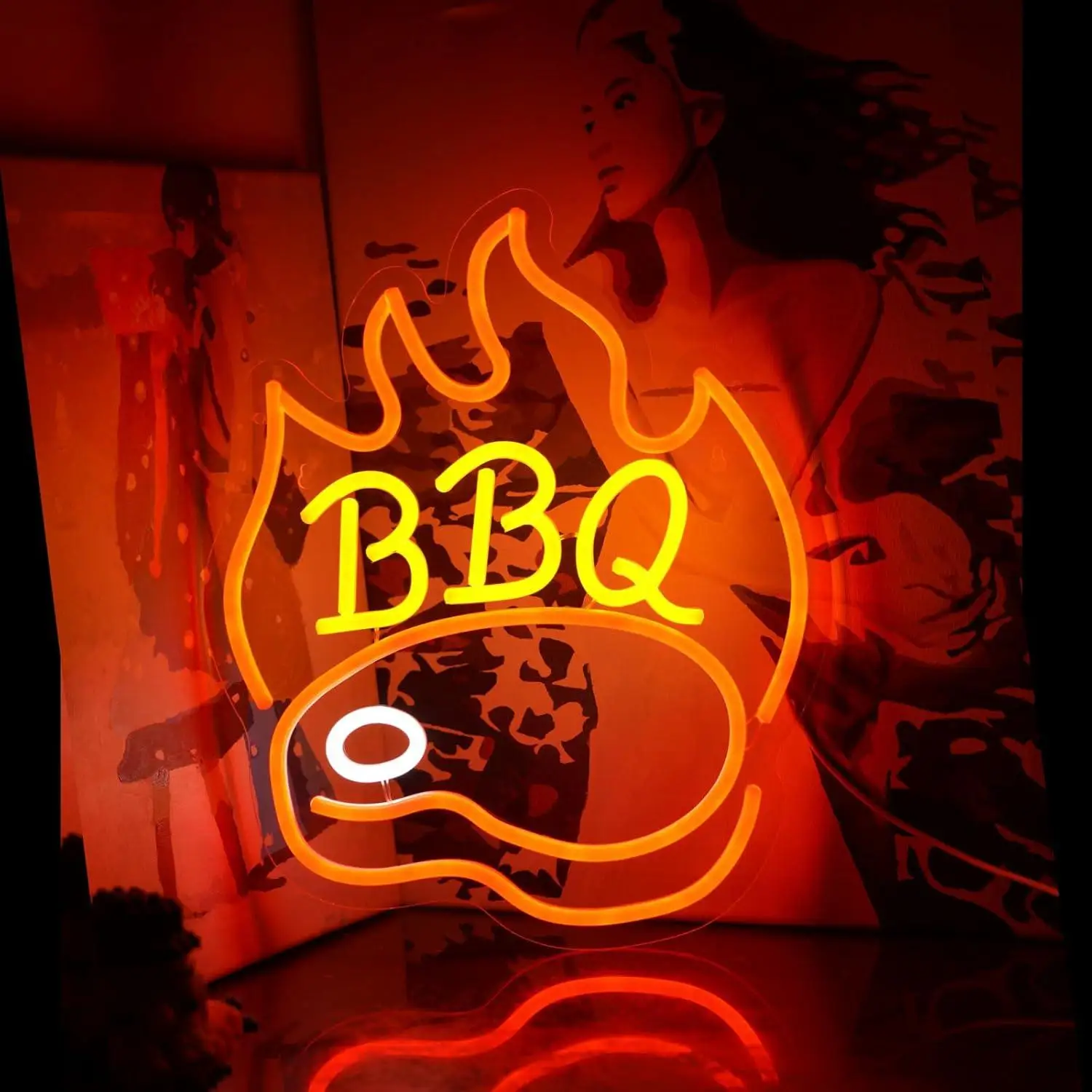 

BBQ Neon Signs USB Powered LED Dimmable Neon Lights for Barbecue Home Party restaurant Grill Beer Bar Backdrop wall decor Gifts