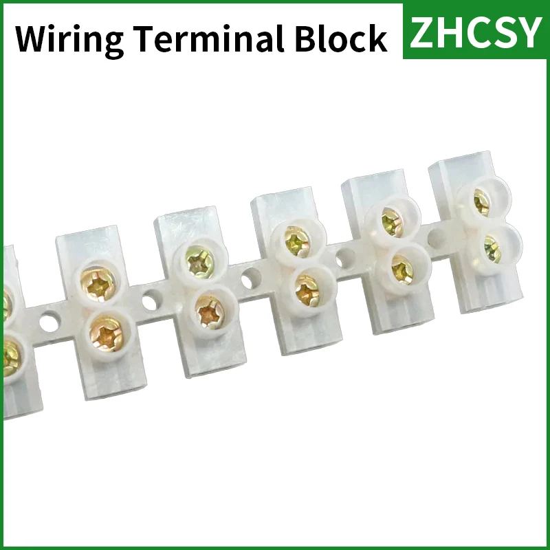 12 Position 3/5/6/10/15/20/30/60 To 150A Wire Connector Dual Row Barrier Strip Terminal Block Plastic Electrical  Copper Screw