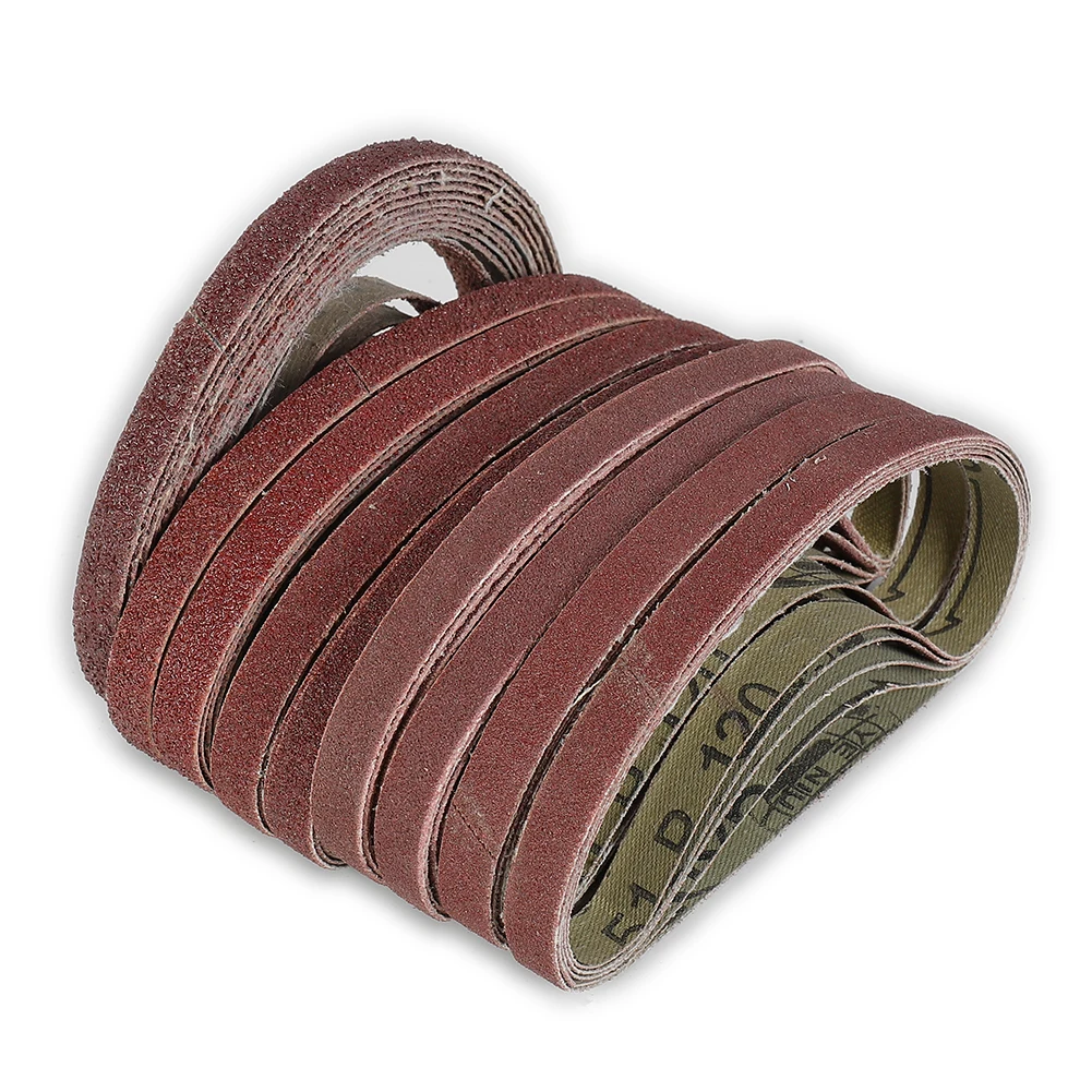 50pcs 10x330mm Sanding Belts Aluminium Oxide Abrasive Bands For Wood Furniture Metal Grinding Polishing Sander Abrasive Tools