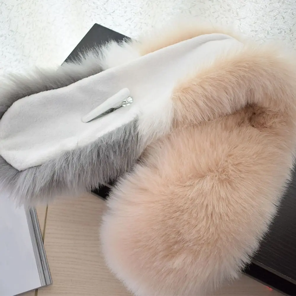 وشاح أنيق بياقة من الفرو الصناعي ناعم للغاية ورقيق للرقبة لتدفئة الرقبة لخريف وشتاء