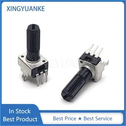 10PCS RV09 Type 0932 Vertical Volume Potentiometer B1K B2K B5K B10K B20K B50K B100K Single 3-Pin Flower Shaft Length 18MM