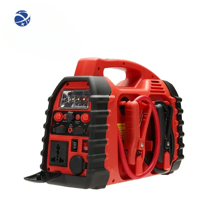 

Car Battery Pack Booster Portable Charger Power Bank Built in Air Compressor Inflator 220V Output Car Jump Starter