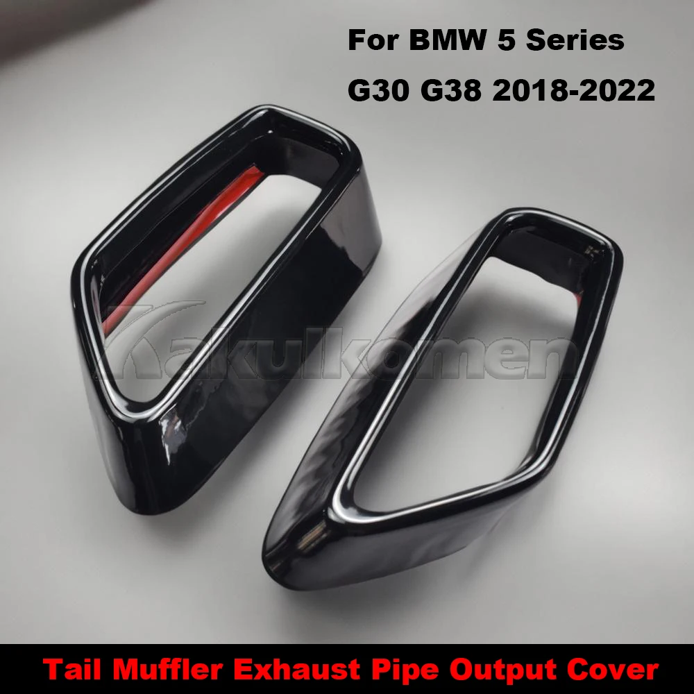 Für BMW 5er Serie G30 G31 2018-2021 Edelstahl Schwarz Auspuffrohr-Abdeckung Aufkleber Außenmodifikation Auto-Zubehör – Detail 4