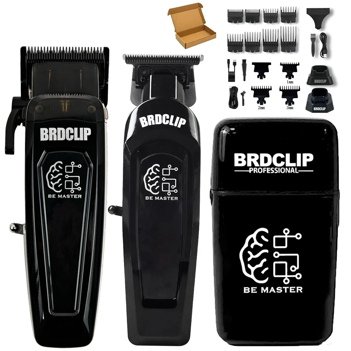 Professionele Elektrische Tondeuse BRD 106 met Basis 7500 RPM Tondeuse voor Man DK-078 DLC Blade 7200 RPM Kapper 2 ST Set