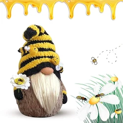 Bee Gnome Ornament Plush Sunflower Gonk Honey Bee Home Farmhouse Kitchen Decor Christmas Festival Tiered Tray Decorations Gifts