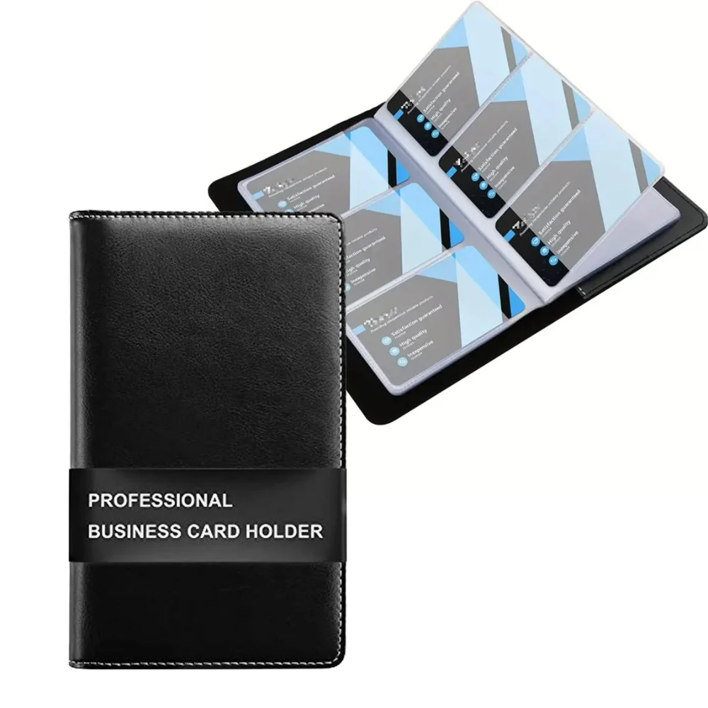 

Leather Business Card Book Holder, 240 Card Capacity Business Cards Card Credit Book Organizer