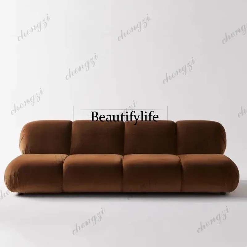 TTT  Italian minimalist small apartment living room fabric sofa cream style club