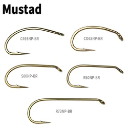 Vtwins 50PCS Barbed Fly Tying Hooks Dry Wet Nymph Streamer Wet Egg Caddis Curved Flies Trout Fly Fishing Hook Tackle