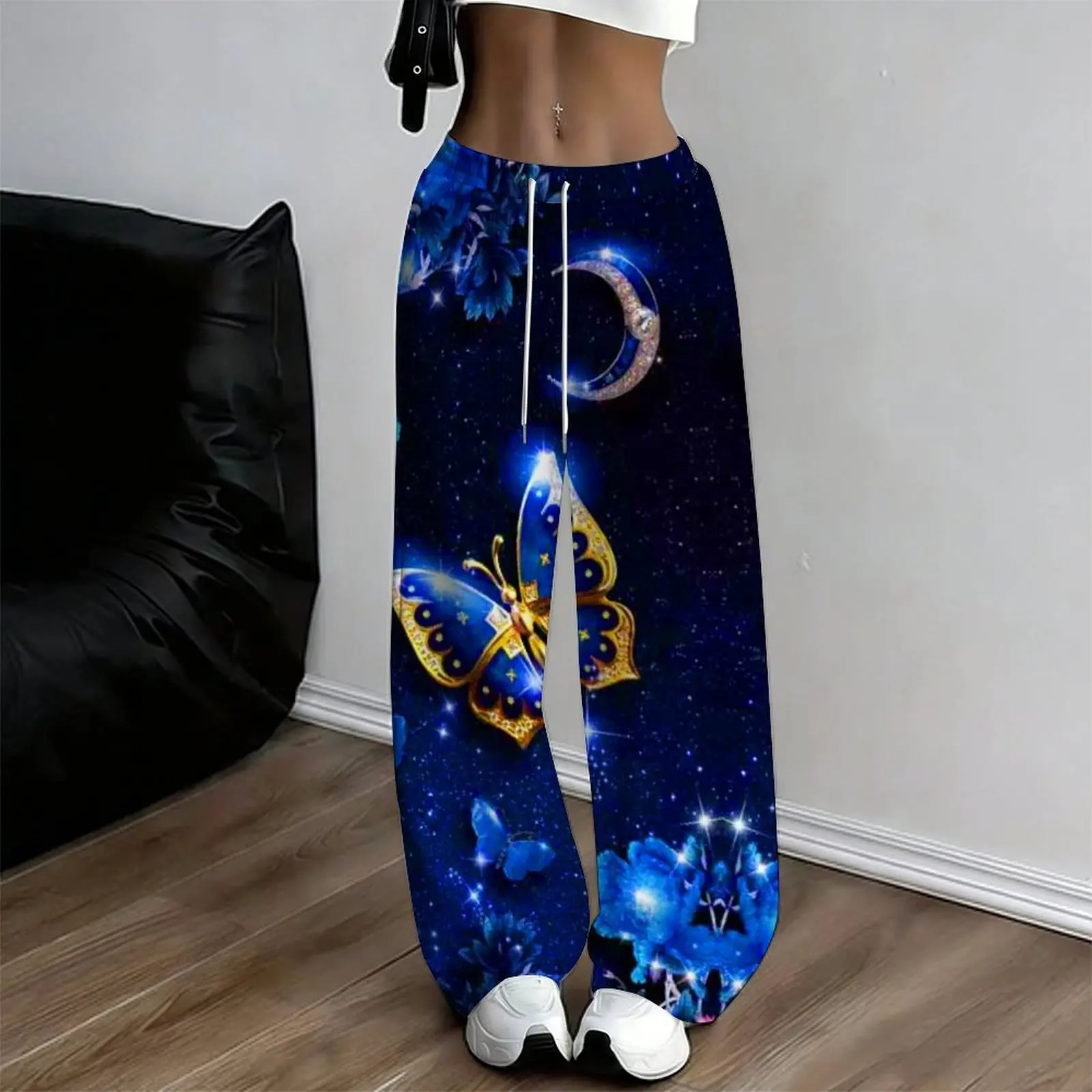 Women's Autumn Winter Casual Wide Leg Pants, Fashion Everyday Commuting Trousers, Retro Loose Vacation Pants