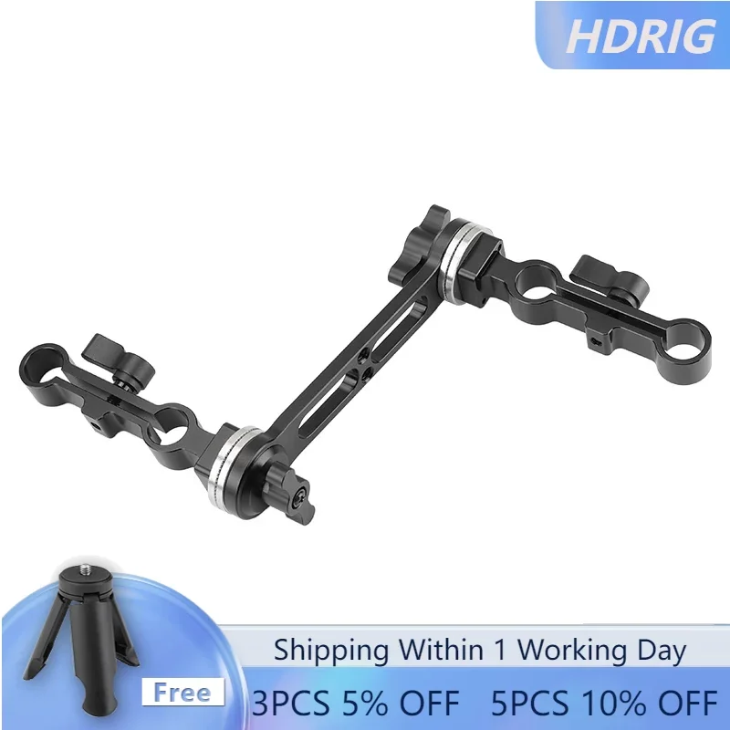 

HDRIG ARRI Rosette Style Z Shape Extension Arm With Double 15mm Rod Clamp Railblock For Shoulder Mount Rig