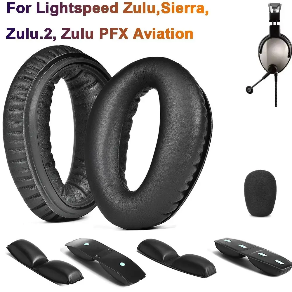 1 Pair Replacement Headphone Ear Pads Durable Headphone Headband for Lightspeed Zulu/Zulu.2/Zulu PFX /Aviation Sierra Tango