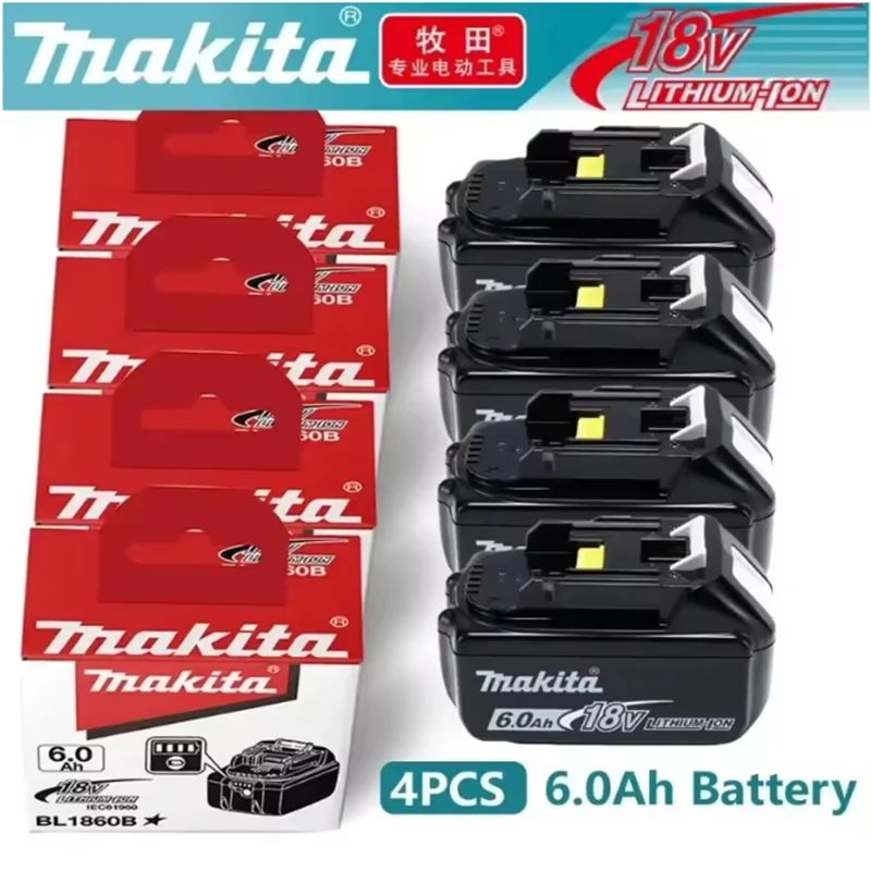 

Makita 18V 6000mAh Rechargeable Power Tools Battery With LED BL1830 BL1850 BL1860 Battery Charger Set With Working Light