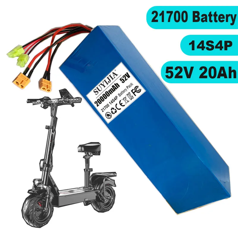 New 21700 Li-ion Battery Pack 14S4P 52V 20AhDual Port Fast Charging Suitable for Dual Drive Electric Scooters