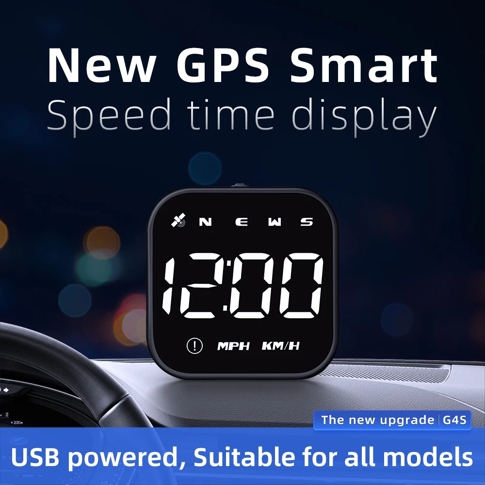 Universal Car Mini HUD G4S GPS Head Up Display Auto Digital KMH/MPH Speedometer Black / Green Font Speed Board  Projection