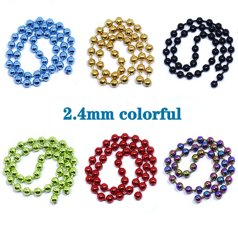 Persuader medium size 2.4mm colorful round bead chain eyes total 60cm fly tying damselfly dumbbell eye beads fly tying materials