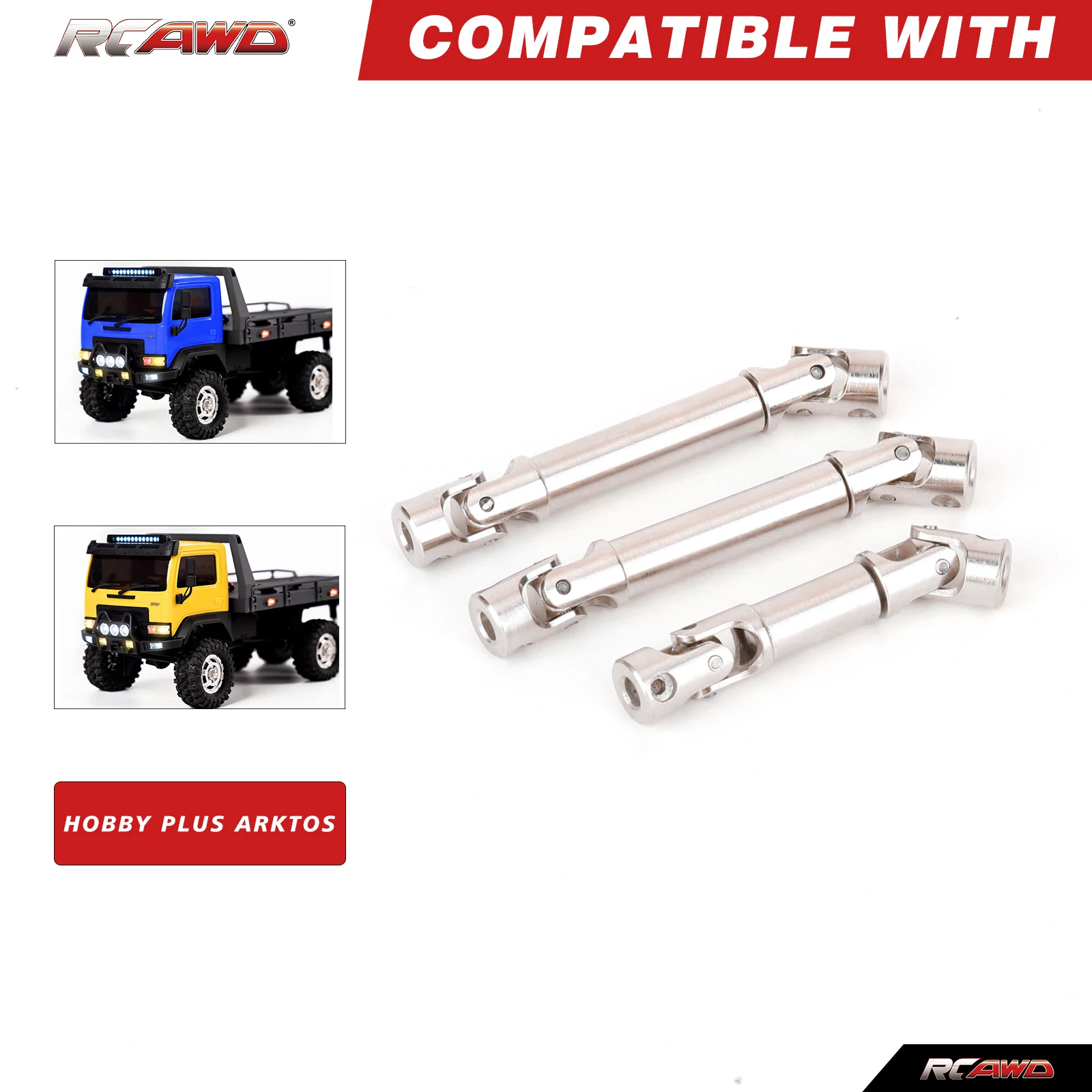 RCAWD Full Metal DriveShaft RC Drive Shaft for 1/18 HOBBY PLUS ARKTOS CR-18P Upgrades Parts Aluminum Alloy Transmission