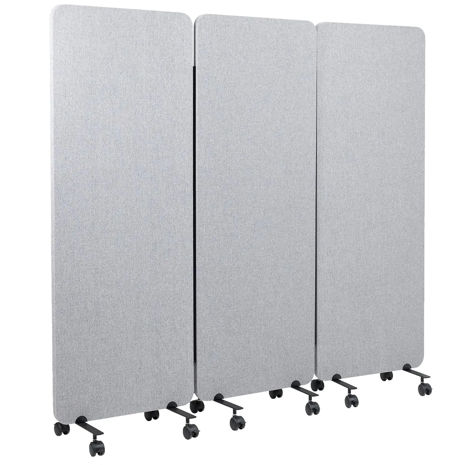 Gray Freestanding Mobile 72 x 66 in Privacy Panel, PP-3-T072G-M, Customized