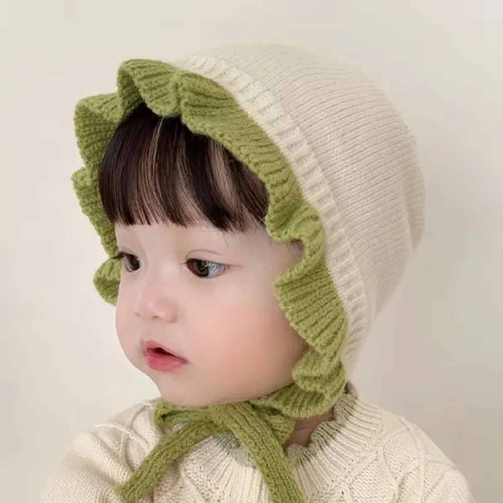 

Теплая кружевная зимняя детская вязаная шапка, вязаная утепленная шапка-ушанка, ветрозащитная детская вязаная шапка для малышей