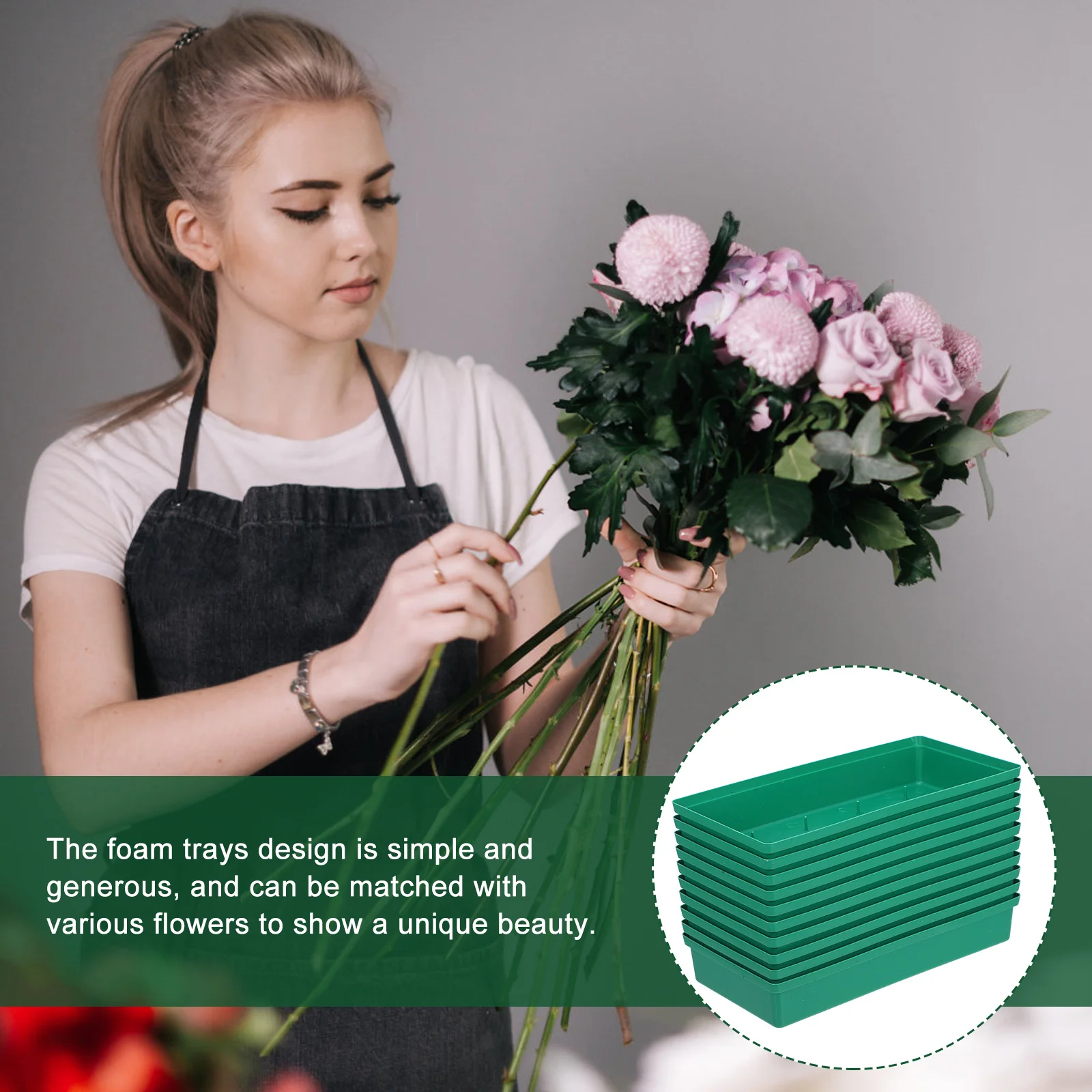 10 قطعة تثبيت الطين لترتيبات صواني الرغوة لوازم الأزهار تشكيلة زهور قاعدة علبة زهور بلاستيكية صينية المناظر الطبيعية Pp