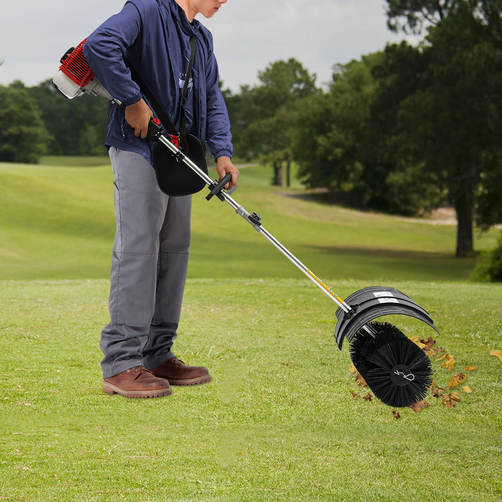 2-stroke natural gas driven grass sweeper, cleaning tool, handheld gasoline walking sweeper,Handheld cleaning machine