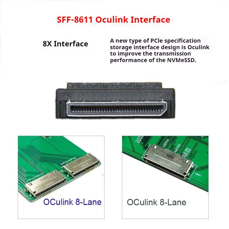 Oculink 8x SFF-8611 To Mini SAS 8087 8643 8i 8654 864 8639 Hard Drive Solid State PCI-E Extension Cable