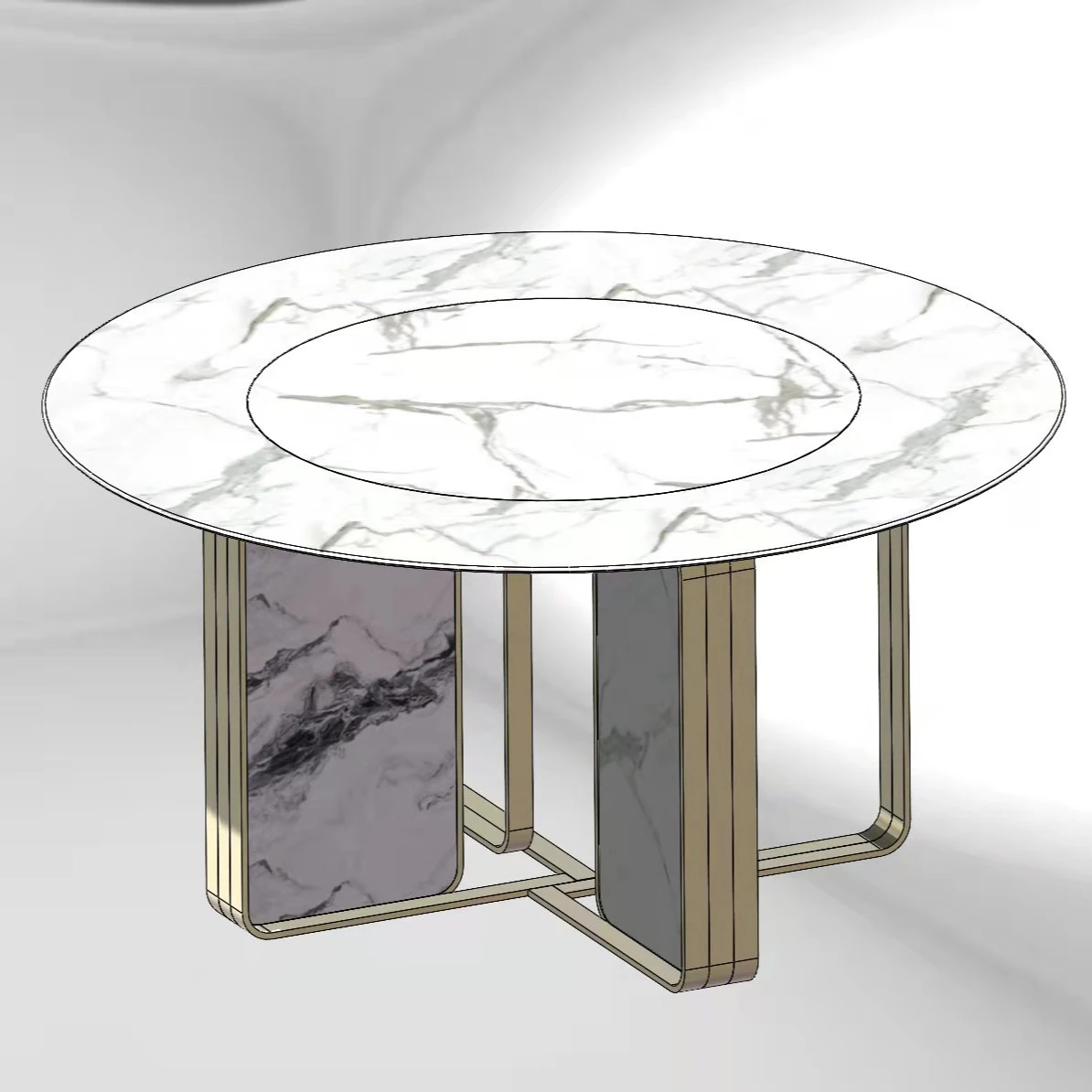 Luxury polished Italy Bianco Calacatta marble table for living room