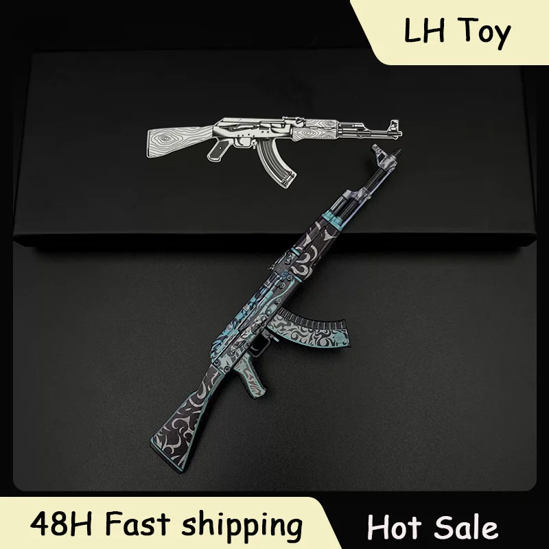 18cm GO'S Game Peripheral AK47 Frontside Misty Model Desktop Ornament Zinc Alloy Toy Model Gun Skin Collections Gifts Decoration