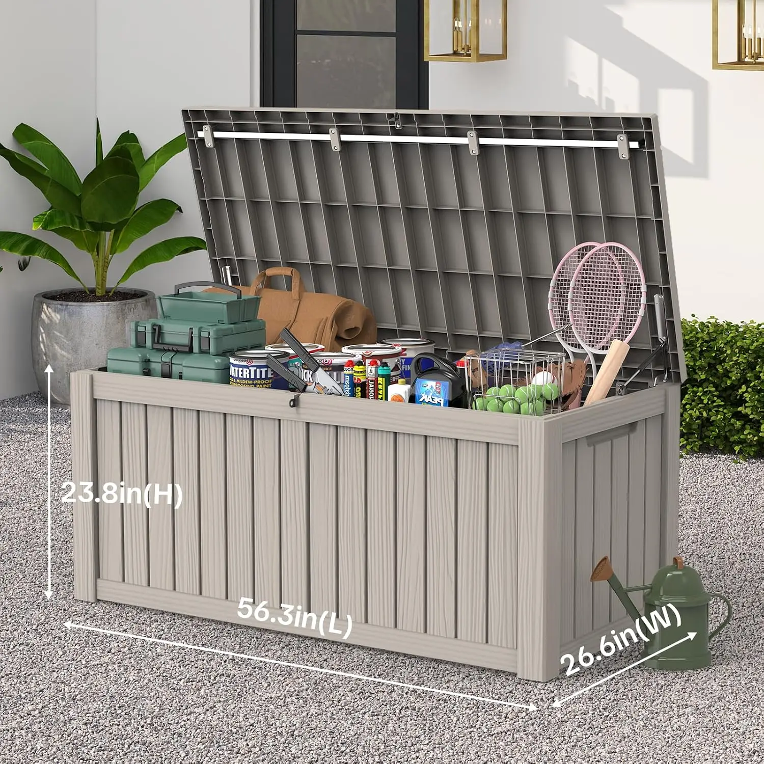 Outdoor Large Storage Cabinet Deck box, 150 Gallons Waterproof Heavy Duty Deck Box, Lockable Patio Storage box for Garden Tools,
