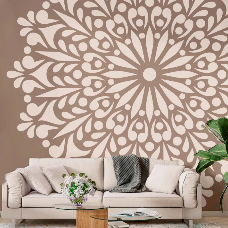 Mandala, große Malschablone, Durchmesser 150–230 cm, wiederverwendbare Kunststoffschablone, DIY, Kunst und Handwerk, Wand, Boden, Holz, Stoff, Möbel