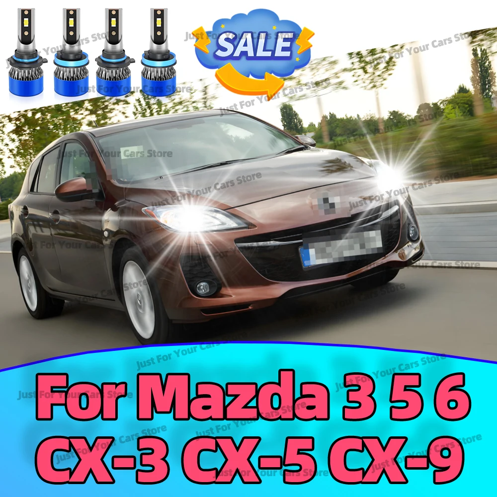 

2/4 шт. для Mazda 5 2012-2015 для Mazda 3 6 CX-3 CX-5 CX-9 автомобильные фары лампы 12 В лампы 110 Вт 20000LM высокие люмены 3570 чипы CSP