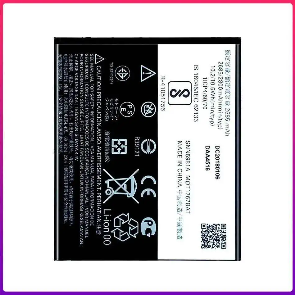 Batería de teléfono móvil para Motorola Moto G4 Play E4 XT1766 XT1607 XT1609 XT1600 MOT1609BAT SNN5976A alto rendimiento GK40 2800Mah