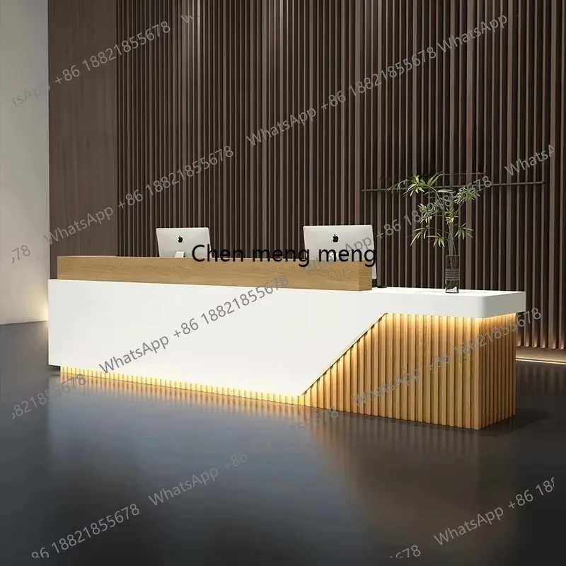 

F5822 Company Reception Desk Modern Chinese Design Commericial Curved Work Adult Desk Industrial Business Checkout Bureau Furnit