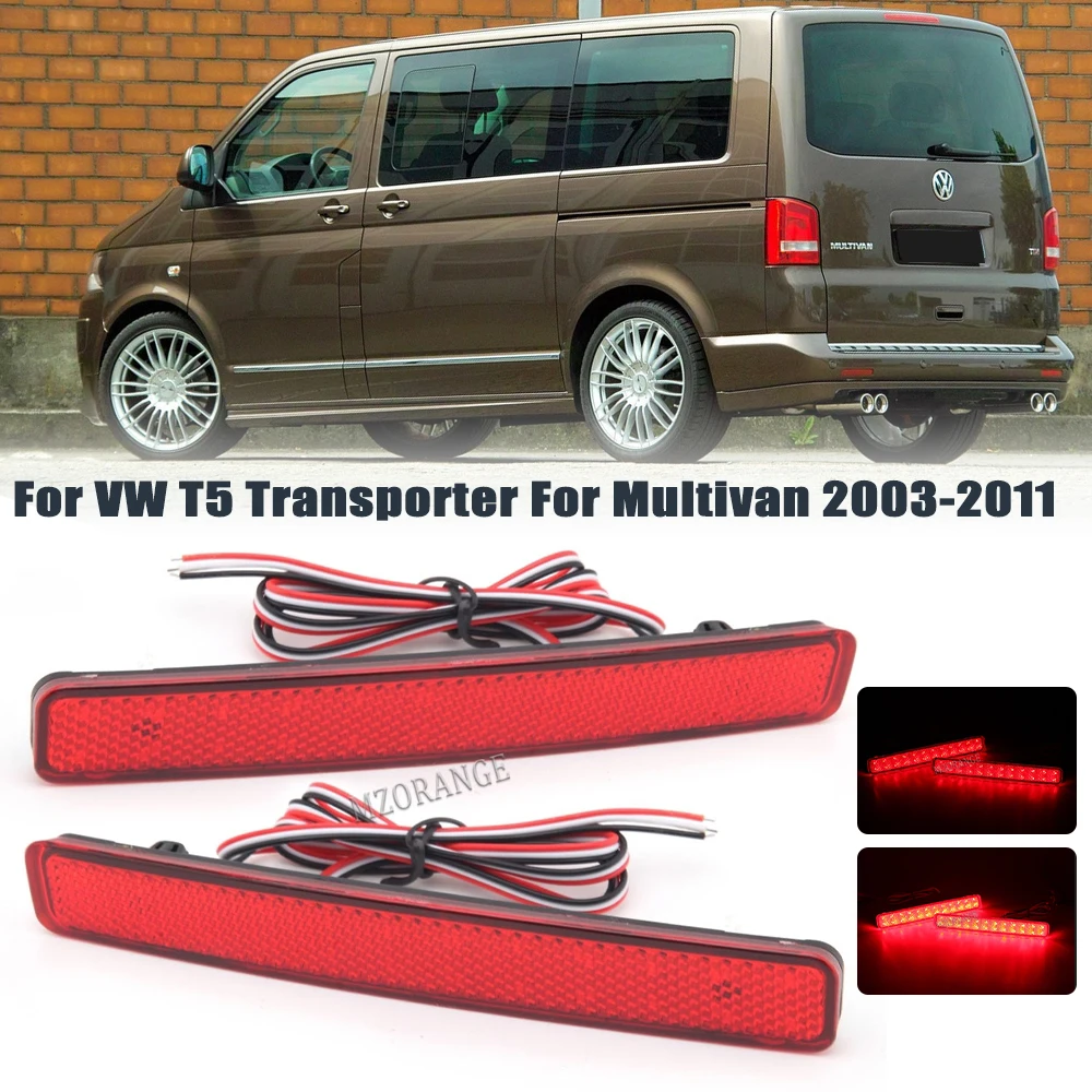 

Светильник отражатель заднего бампера для Volkswagen VW T5 Transporter Caravelle Multivan 2003-2011, задний стоп-сигнал, сигнальная лампа