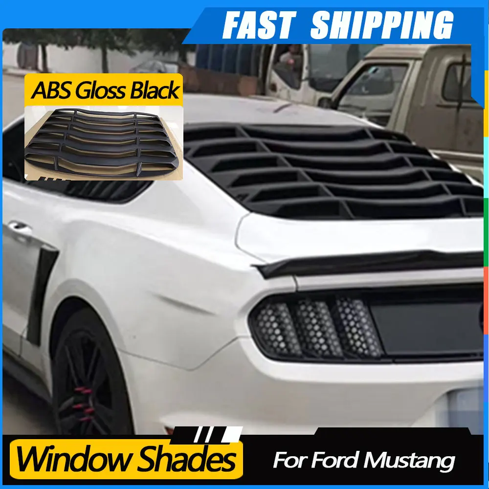 

Глянцевая черная декоративная жалюзи на заднее окно из АБС-пластика, подходит для Ford Mustang 2015-2020, рассеиватель воздуха, жалюзи, крышки гриля, рамка